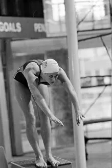 Images Dated 22nd July 1980: Swimmer Sharron Davies seen here training at the swimming pool before her heat in the 200