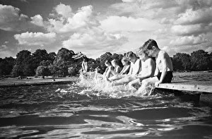 Swimming in the Serpentine and enjoying the summer weather 14th July 1946