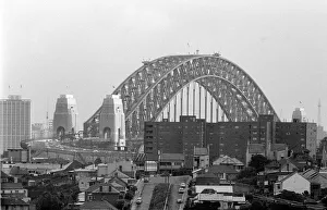 Non European Cities Prints: Sydney Bridge in Australia April 1963 Sydney Harbour Bridge