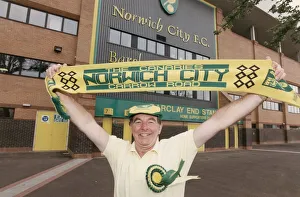 Norfolk Prints: Sydney Devine, Singer, pictured standing outside Norwich City Football Club, Carrow Road