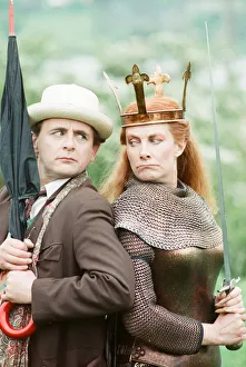 00284 Prints: Sylvester McCoy as the Doctor with Jean Marsh as Morgaine whilst on location filming for