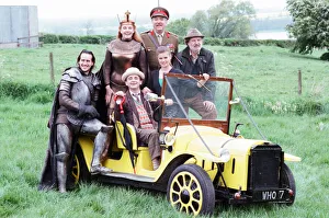 Uniform Prints: Sylvester McCoy as the Doctor behind the wheel, Christopher Bowen as Mordred
