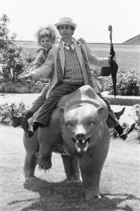 Curiosity Prints: Sylvester McCoy as Doctor Who and Bonnie Langford as Melanie seen here filming