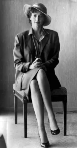 Sylvia Kristel seated during interview - October 1981 30 / 10 / 1981