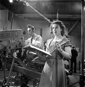 00013 Prints: T. V Prompter seen here at the BBC Alexander Studios during a live transmission of