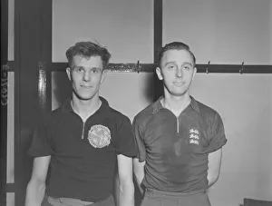 Table Tennis Birmingham March 1952 Right Johnny Leach Essex Left