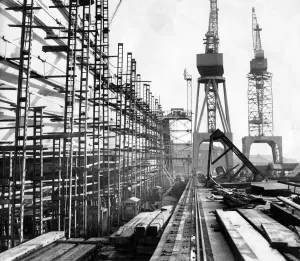 Tall cranes are a symbol of South Shields and of Redheads shipyard