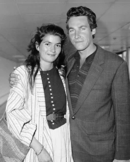 Tamsin Olivier Actress With Fellow Actor Simon Dutton At London Airport