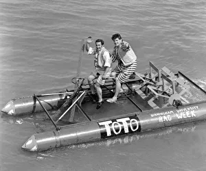 Tandem crosses the English Channel. 20 yr olds Ronald Brooks (front