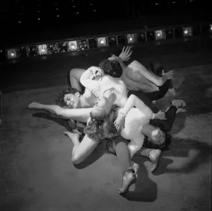 A tangle of bodies during the ballet sequence from the play Uranium 235 representing