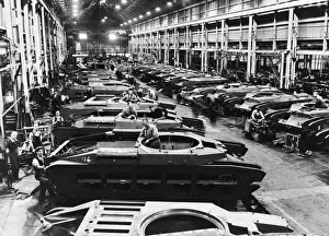 Assembly Line Prints: Tank production for the Ministry of supply is now in full swing in various parts of