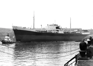 00094 Prints: The tanker Canto after its launch from the Vickers-Armstrongs Naval Yard in 1958