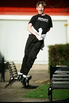 00434 Prints: Tap dancer Ashley Nottingham is jumping with joy after being chosen to perform at a
