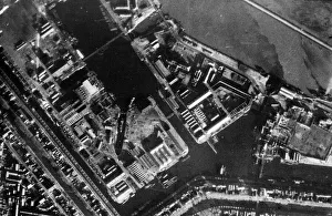 Dock Prints: The target area of the docks at Den Helder in Holland just before a successful raid by