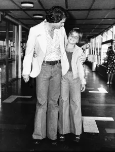 Tatum O Neal actress and father Ryan actor leaving Heathrow Airport for Italy