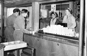 Tea and a wad'in the N. A. A. F. I. for Fus. George Hall of North Shields
