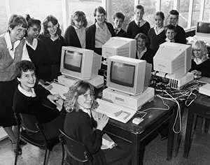 Teachers and pupils try out the new computers in Bilton High Schools IT classroom