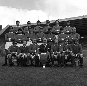Team group of Manchester United with European Cup 1968 Bill Foulkes John Aston
