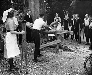 Team work between nurses and their sailor D Day patients at Maristowe Royal Naval
