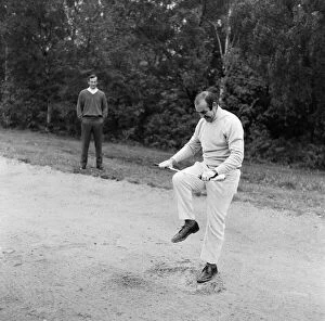 01357 Collection: Ted Dexter and Sean Connery playing golf at Coombe Hill Golf course. 25th October 1968