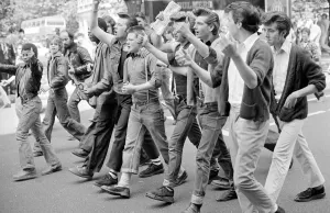 Teddy Boys in the Kings Road who clashed with a group of Punk Rockers