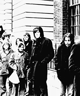 00498 Prints: These teenage David Bowie fans queue in pouring rain for tickets for his concert