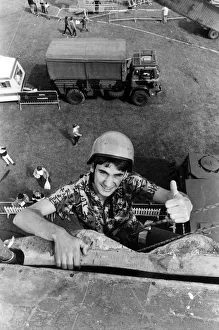 Annual Prints: Teenager Steve Harrison scaled the heights of the Royal Army Ordnance Corps climbing wall