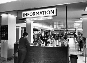 Images Dated 10th June 1980: Teesside Airport information desk. 10th June 1980