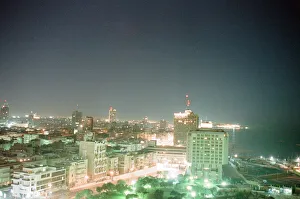 Skyline Prints: Tel Aviv Skyline, Israel on high alert with expectation of further Scud Missile attacks