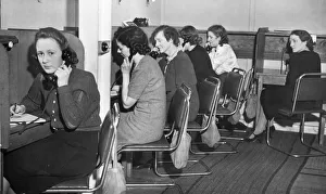 Telephone Prints: Telephone clarks. Liverpool, Merseyside, during World War Two