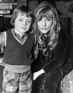 Television actress Coral Atkins pictured with her son Harry March 1974