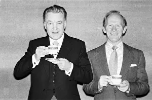 Two television butlers, Donald Sinden (left) Robert'in LWTs Two