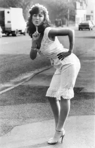 Television glamour girl Christine Owen showed her blushes before she agreed to show off