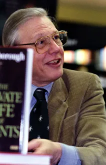 Broadcaster Prints: Television presenter and broadcaster David Attenborough signing books at Waterstones in