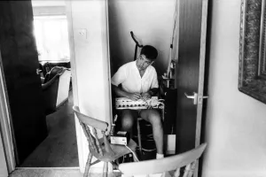 Depressing Prints: Television programme - Brookside - A filming of an episode 19 August 1983 - Sound man