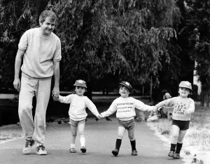 Television star of The Likely Lads'Rodney Bewes pictured with his 3 year old