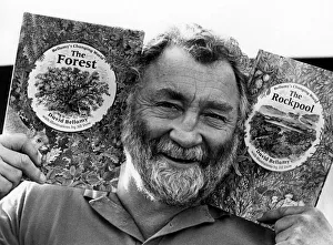 Televison presenter and conservationist Dr David Bellamy with two of his books