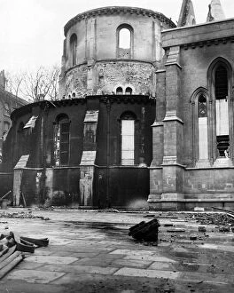 01438 Collection: Temple Church, London, damaged by German incendiary bombs. 10th May 1941