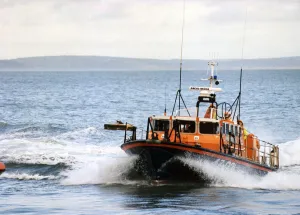 Ship Shipping Prints: Tenby lifeboat at sea. 13th December 1990 DUPE OF LB 077 Colour 01504770