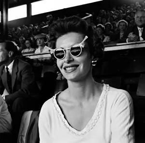 Sports Collection: Tennis player Lorna Cawthorn taking a days rest to watch the action at Wimbledon