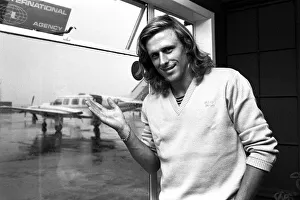 00475 Prints: Tennis star Bjorn Borg arriving at Newcastle Airport on 14th June 1980 in terrible
