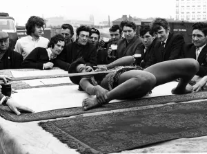 Bizarre Prints: Teresa Marquis limbos under the bar to break record 1970 at Guinness Headquarters Belfast
