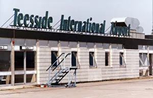 Terminal Prints: Terminal building at Teesside Airport 3rd August 1990
