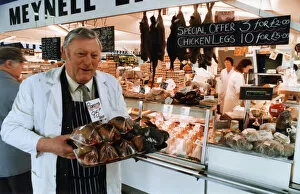 Images Dated 20th January 1993: Terry Meynell of Licenced Game Dealers, Meynell Limited, pictured with a tray of pigeons
