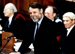 Terry Waite former Beirut hostage adressing General Assembly Church of Scotland Circa