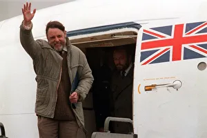 Freedom Prints: Terry Waite Nov 1991 Beirut hostage on arrival in Britain after being released by his