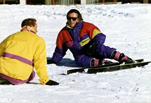 00126 Prints: Terry Wogan TV presenter and Talkshow host goes skiing at Val dIsere in France