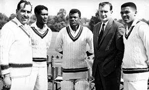 Leamington Prints: Test match players in the side led by Derrick Robins(extreme left) in today