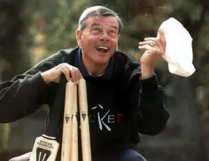 Test umpire Harold Dickie Bird at home in Barnsley before the final test at the oval