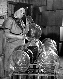 Tyne And Wear Prints: Testing beacon light bulbs at the Lemington Glass Works Ltd, Lemington